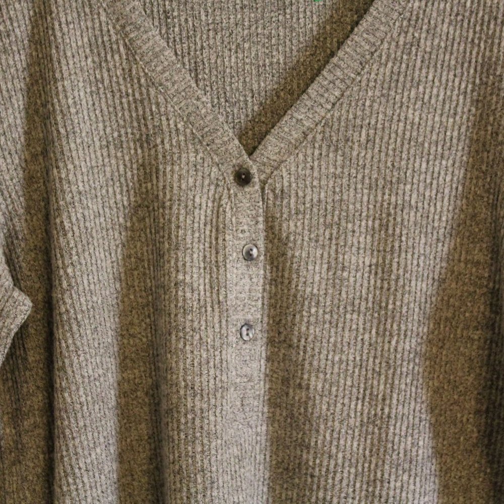NWT Alfani Ribbed Henley Pajama Top Sleep Shirt - Picture 2 of 4